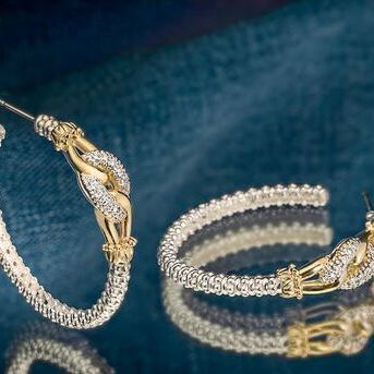 Perfectly complemented by VAHANs signature stack bracelets, these elegant diamond hoop earrings add